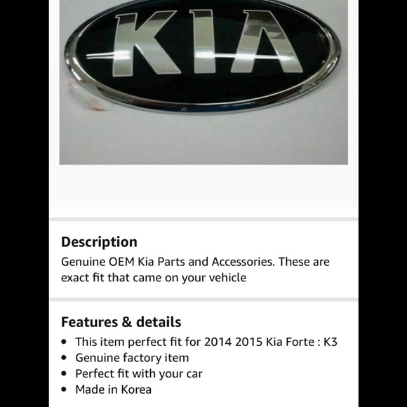 KIS Hood emblem original part from Hyundai - Picture 3 of 6